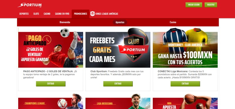 Bono y Promociones en Sportium